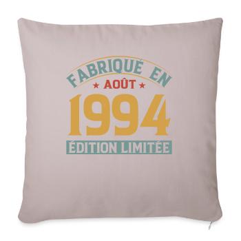 Août 1994 Original Idée Cadeau Anniversaire - Housse de coussin décorative 45 x 45 cm - taupe clair - Devant