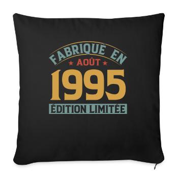 Fabriqué En Août 1995 Édition Limitée - Housse de coussin décorative 45 x 45 cm - noir - Devant