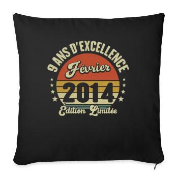 9 Ans D'excellence Février 2014 Édition Limitée - Housse de coussin décorative 45 x 45 cm - noir - Devant