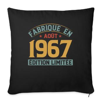 Fabriqué En Août 1967 Édition Limitée - Housse de coussin décorative 45 x 45 cm - noir - Devant