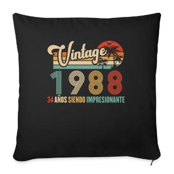 Anniversaire Vintage Idée Cadeau D Anniversaire 34 - Housse de coussin décorative 45 x 45 cm - noir - Devant