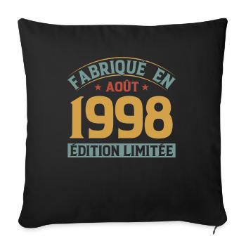 Fabriqué En Août 1998 Édition Limitée - Housse de coussin décorative 45 x 45 cm - noir - Devant
