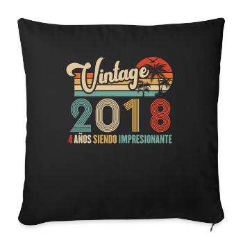 Anniversaire Vintage Idée Cadeau D Anniversaire 4 - Housse de coussin décorative 45 x 45 cm - noir - Devant
