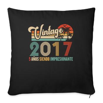 Anniversaire Vintage Idée Cadeau D Anniversaire 5 - Housse de coussin décorative 45 x 45 cm - noir - Devant