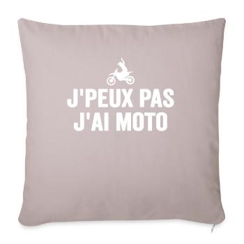 Je Peux Pas J'ai Moto Humour Cadeau Anniversaire - Housse de coussin décorative 45 x 45 cm - taupe clair - Devant