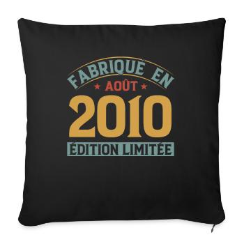 Fabriqué En Août 2010 Édition Limitée - Housse de coussin décorative 45 x 45 cm - noir - Devant