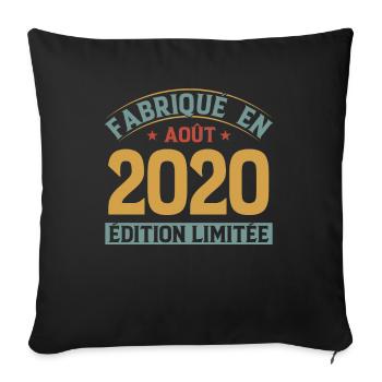 Fabriqué En Août 2020 Édition Limitée - Housse de coussin décorative 45 x 45 cm - noir - Devant