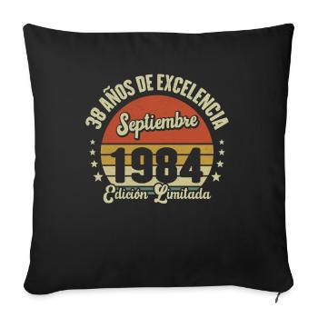 38 Ans D'excellence Septembre 1984 Édition Limitée - Housse de coussin décorative 45 x 45 cm - noir - Devant