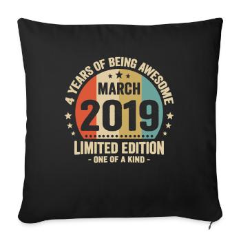 Anniversaire Vintage Idée Cadeau Mars 4 - Housse de coussin décorative 45 x 45 cm - noir - Devant