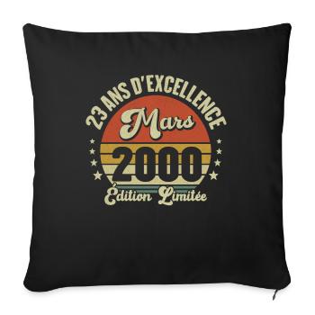 23 Ans D'excellence Mars 2000 Édition Limitée - Housse de coussin décorative 45 x 45 cm - noir - Devant