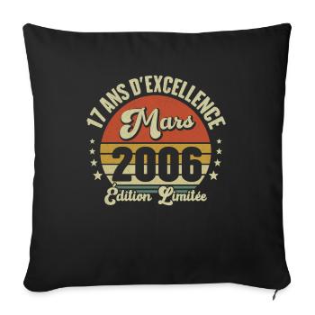 17 Ans D'excellence Mars 2006 Édition Limitée - Housse de coussin décorative 45 x 45 cm - noir - Devant