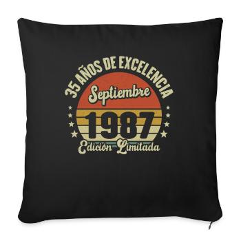35 Ans D'excellence Septembre 1987 Édition Limitée - Housse de coussin décorative 45 x 45 cm - noir - Devant