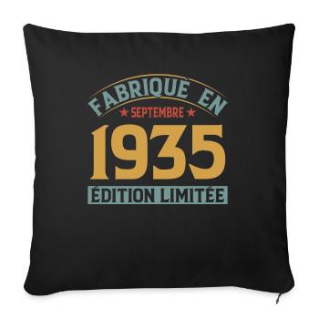 Fabriqué En Septembre 1935 Édition Limitée - Housse de coussin décorative 45 x 45 cm - noir - Devant