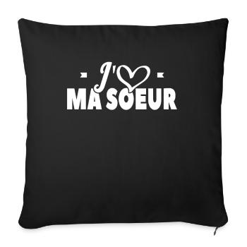 J'aime Ma Soeur - Housse de coussin décorative 45 x 45 cm - noir - Devant