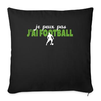 Je Peux Pas J'ai Football - Housse de coussin décorative 45 x 45 cm - noir - Devant