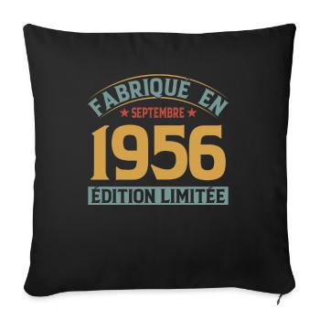 Fabriqué En Septembre 1956 Édition Limitée - Housse de coussin décorative 45 x 45 cm - noir - Devant
