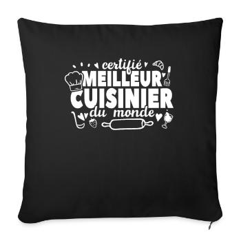 Quand Je Cuisine Faut Pas Me Stresser - Housse de coussin décorative 45 x 45 cm - noir - Devant
