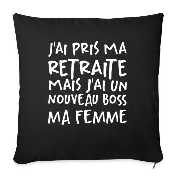 J'ai Pris Ma Retraite - Housse de coussin décorative 45 x 45 cm - noir - Devant