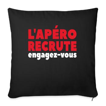 L'apéro Recrute Engagez-vous - Housse de coussin décorative 45 x 45 cm - noir - Devant