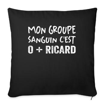 Mon Groupe Sanguin - Housse de coussin décorative 45 x 45 cm - noir - Devant