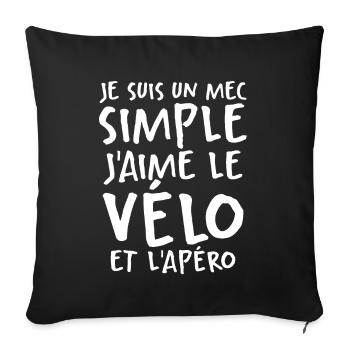 J'aime Le Vélo Et L'apéro - Housse de coussin décorative 45 x 45 cm - noir - Devant