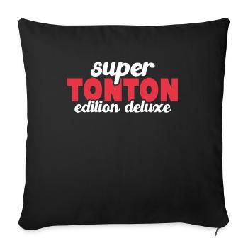 Super Tonton Édition Deluxe - Housse de coussin décorative 45 x 45 cm - noir - Devant
