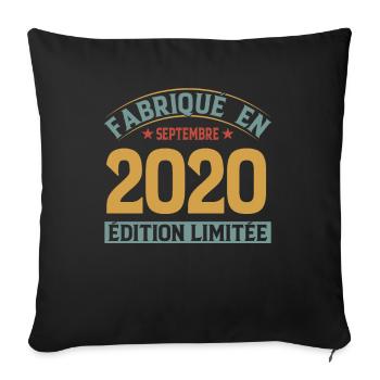 Fabriqué En Septembre 2020 Édition Limitée - Housse de coussin décorative 45 x 45 cm - noir - Devant