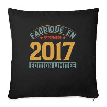 Fabriqué En Septembre 2017 Édition Limitée - Housse de coussin décorative 45 x 45 cm - noir - Devant