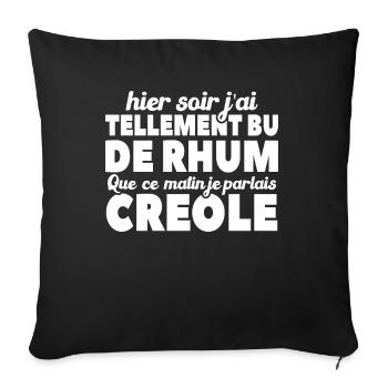 Hier Soir J'ai Tellement Bu De Rhum - Housse de coussin décorative 45 x 45 cm - noir - Devant