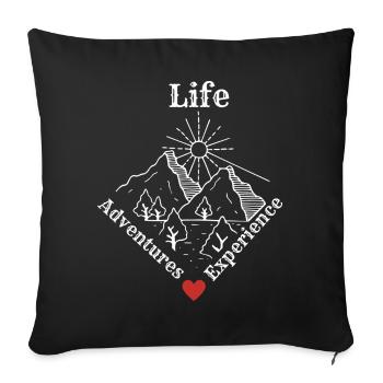 Life Adventures Experience - Adventure Tee - Sofakissenbezug 45 x 45 cm - Schwarz - Vorne
