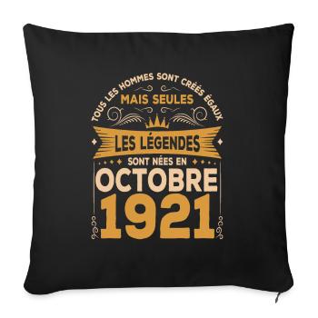 Les Légendes Sont Nées En Octobre 1921 - Housse de coussin décorative 45 x 45 cm - noir - Devant