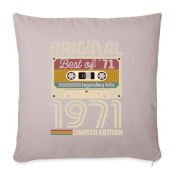 Vintage Birthday Original Gift Idea 1971 - Sofa pillowcase 17,3'' x 17,3'' (45 x 45 cm) - light taupe - Front