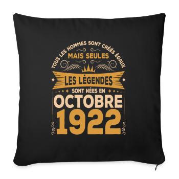 Les Légendes Sont Nées En Octobre 1922 - Housse de coussin décorative 45 x 45 cm - noir - Devant