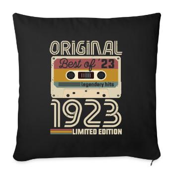 Vintage Geburtstag Original Geschenkidee 1923 - Sofakissenbezug 45 x 45 cm - Schwarz - Vorne