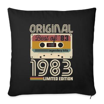 Vintage Birthday Original Gift Idea 1983 - Sofa pillowcase 17,3'' x 17,3'' (45 x 45 cm) - black - Front