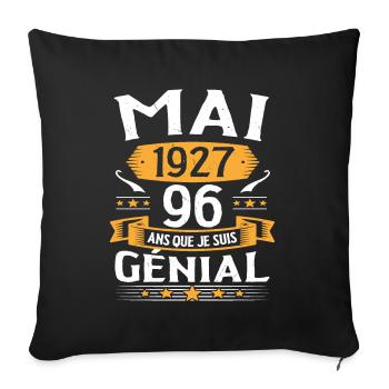 Mai 1927 96 Ans Que Je Suis Génial Anniversaire - Housse de coussin décorative 45 x 45 cm - noir - Devant