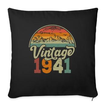 Vintage 1941 - Sofa pillowcase 17,3'' x 17,3'' (45 x 45 cm) - black - Front