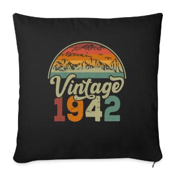 Vintage 1942 - Housse de coussin décorative 45 x 45 cm - noir - Devant