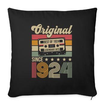 Vintage Birthday Original Gift Idea 1924 - Sofa pillowcase 17,3'' x 17,3'' (45 x 45 cm) - black - Front