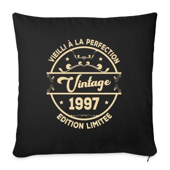 Vintage 1997 Idée Cadeau D Anniversaire Rétro 1997 - Housse de coussin décorative 45 x 45 cm - noir - Devant