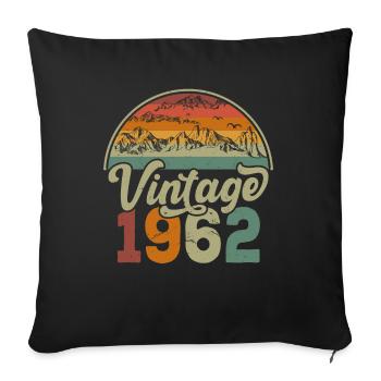 Vintage 1962 - Housse de coussin décorative 45 x 45 cm - noir - Devant