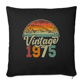 Vintage 1975 - Housse de coussin décorative 45 x 45 cm - noir - Devant