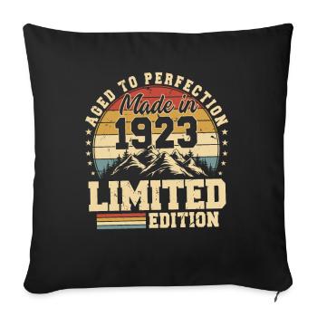 Aged to perfection made in 1923 - Sofa pillowcase 17,3'' x 17,3'' (45 x 45 cm) - black - Front
