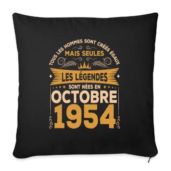 Les Légendes Sont Nées En Octobre 1954 - Housse de coussin décorative 45 x 45 cm - noir - Devant