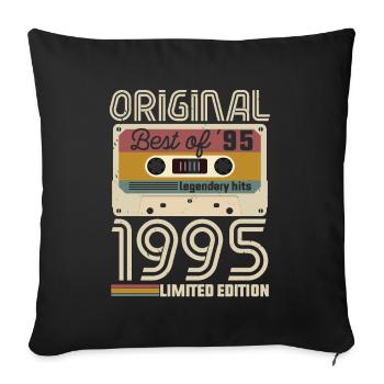 Vintage Geburtstag Original Geschenkidee 1995 - Sofakissenbezug 45 x 45 cm - Schwarz - Vorne