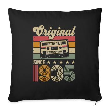 Anniversaire Vintage Idée Cadeau Original 1935 - Housse de coussin décorative 45 x 45 cm - noir - Devant