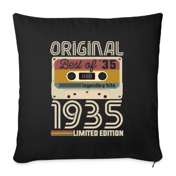 Anniversaire Vintage Idée Cadeau Original 1935 - Housse de coussin décorative 45 x 45 cm - noir - Devant
