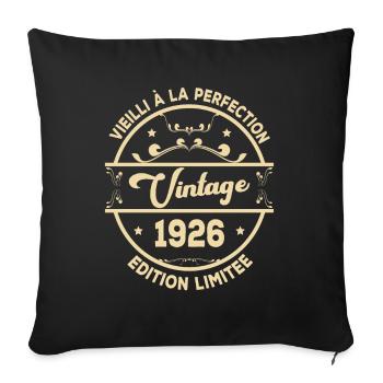Vintage 1926 Idée Cadeau D Anniversaire Rétro 1926 - Housse de coussin décorative 45 x 45 cm - noir - Devant