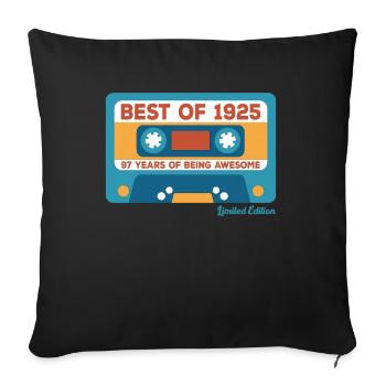 1925 Vintage Vintage Retro Cadeau D’anniversaire - Housse de coussin décorative 45 x 45 cm - noir - Devant