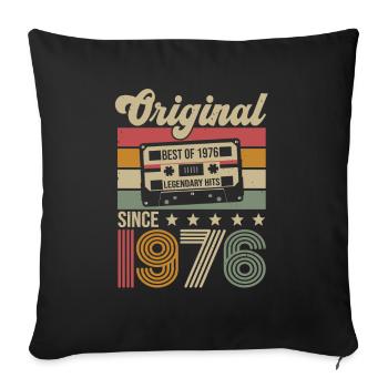 Vintage Geburtstag Original Geschenkidee 1976 - Sofakissenbezug 45 x 45 cm - Schwarz - Vorne